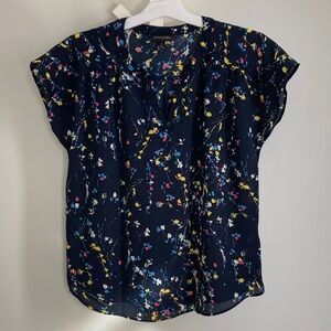 Banana Republic Floral Print Women's Top - Navy LIKE NEW